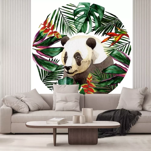 Sticker Tropische Hawaii bladeren in een aquarel stijl geïsoleerd. Aquarelle wilde bloem voor achtergrond, textuur, omslagpatroon, kader of grens.