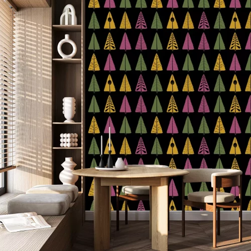 Behang Uilen in een kleurrijk bos