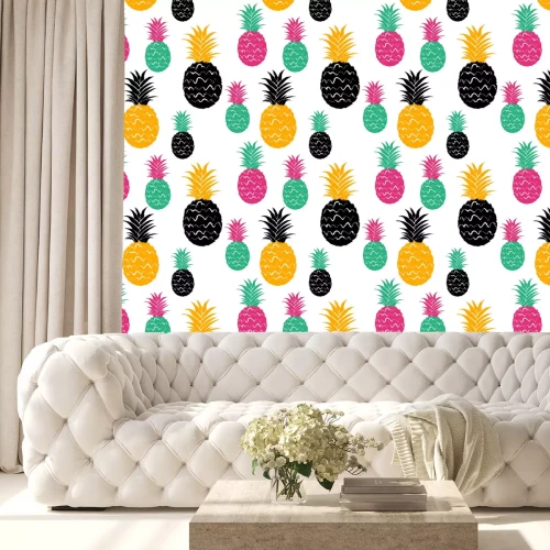 Behang Abstractie met fruit ananas