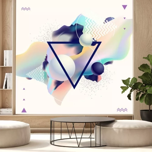 Fotobehang Abstracte ballen met pastel geometrie