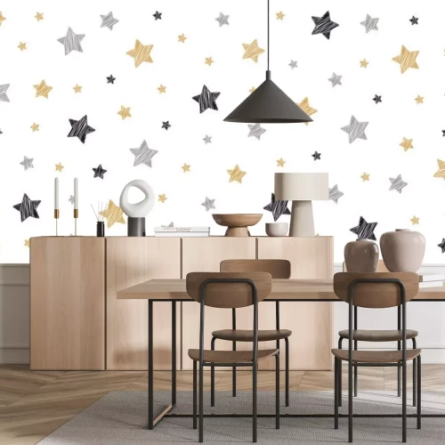 Sticker Kerst sterren Krabbel tekening kaart witte geïsoleerde achtergrond