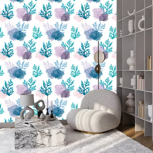 Behang Koraalrifplanten in gedempte kleuren
