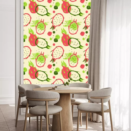 Behang Hele en gesneden drakenvruchten