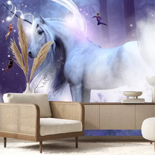 Fotobehang Eenhoorn in een sprookjesbos