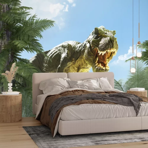 Fotobehang Dinosaurus in de jungle