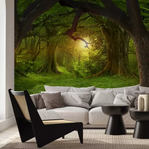 Fotobehang Groene planten van de jungle