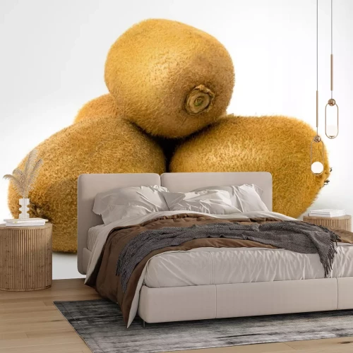 Sticker Een bos van rijp kiwifruit op wit