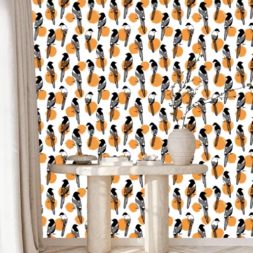 Behang Vector naadloos patroon met vogels. Goed voor de modestructuurprin