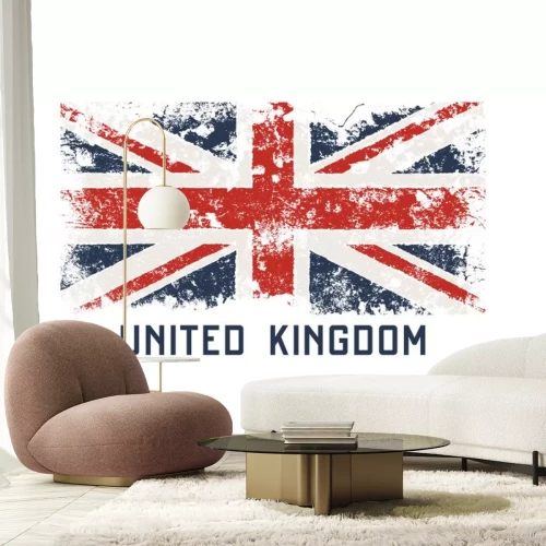 Sticker Verenigd Kingdoml t-shirt en kledingontwerp met grungeeffect.