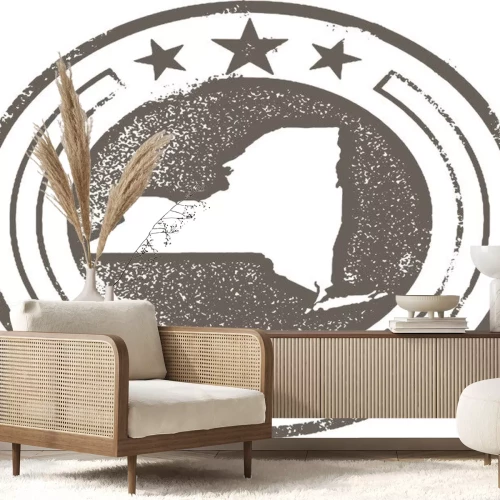 Sticker Hand getekend ontwerp van de staat New York