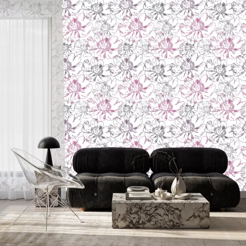 Behang dogrose naadloos patroon