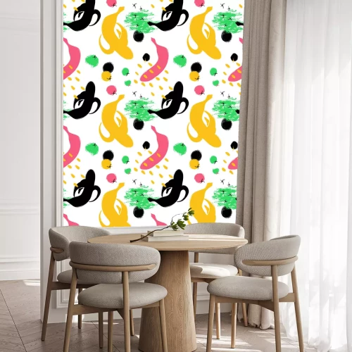 Behang Abstracte bananenvruchten en vormen