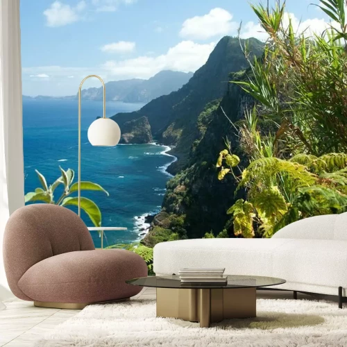 Fotobehang Weelderige bergvegetatie