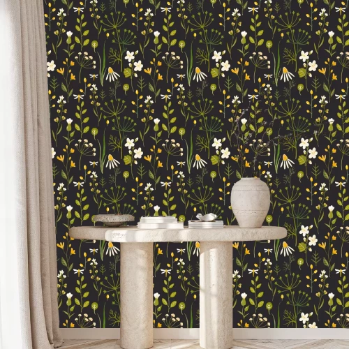 Behang Aquarel bloemen vector patroon