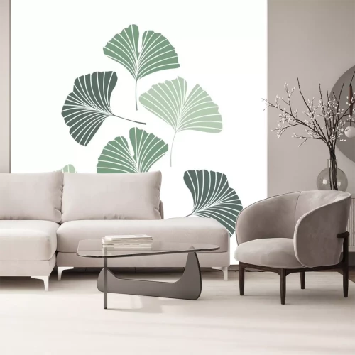 Sticker Exotische bladeren in verschillende tinten groen