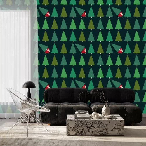 Behang Kerstman in het groene woud