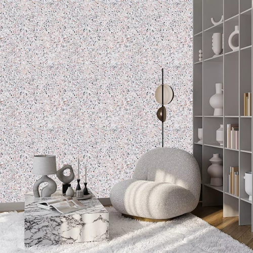 Behang Dichte terrazzodeeltjes