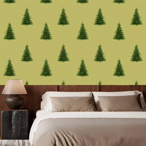 Behang Realistische bomen op een beige achtergrond