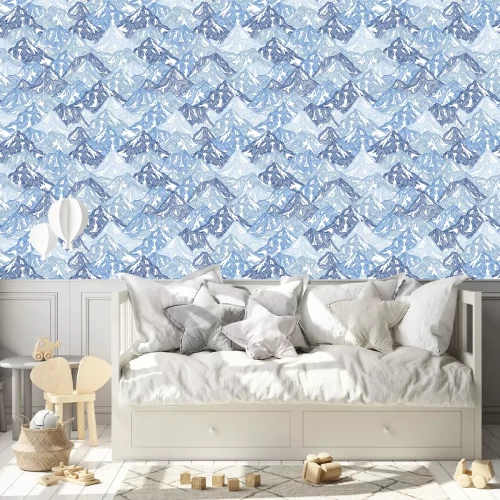 Behang Bergen naadloos patroon. Leuke bergen abstracte illustratie. Vector illustratie