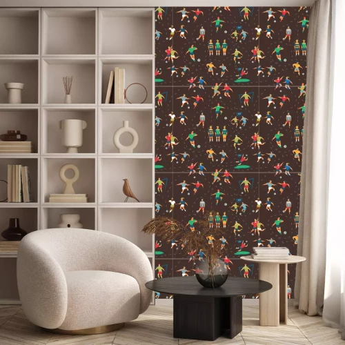 Behang voetbal naadloze patroon