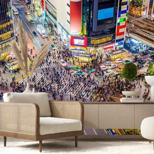 Fotobehang Shibuya kruispunt in Tokio