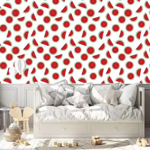 Behang Gesneden watermeloenfruit