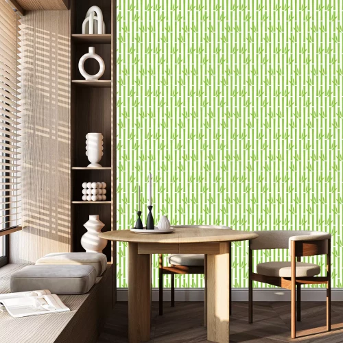 Behang Groen bamboebos