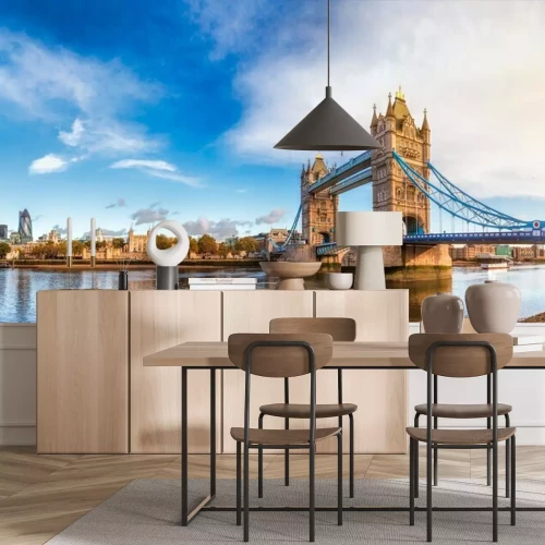 Fotobehang De Theems en de Tower Bridge op een mooie dag