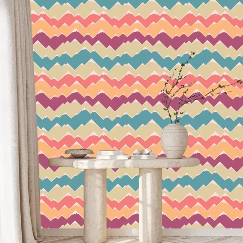 Behang Retro berglandschap