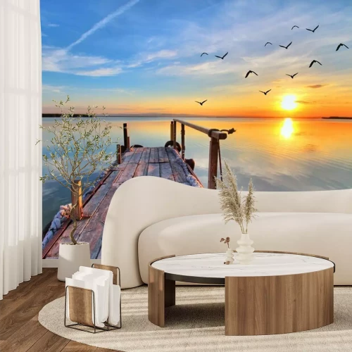 Fotobehang Kalm meer in de avond