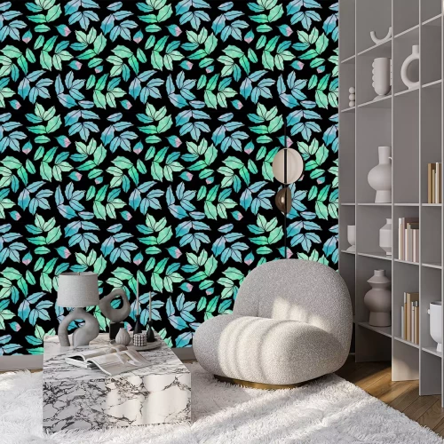 Behang vector naadloze patroon van herfst aquarel verlaat