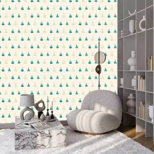 Behang Fijne kerstbomen
