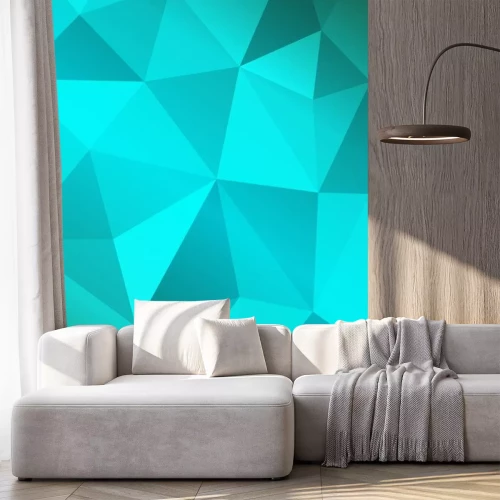 Sticker Minimalistische illustratie in turquoise kleur