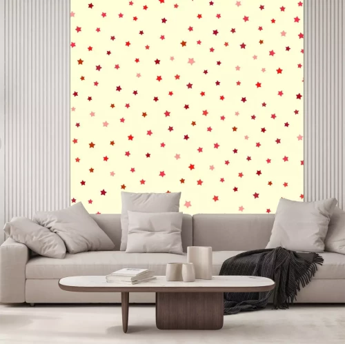 Sticker Feestelijk naadloos patroon met gekleurde sterren.