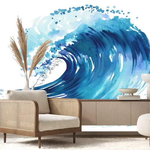 Sticker Hoge golf in de zee