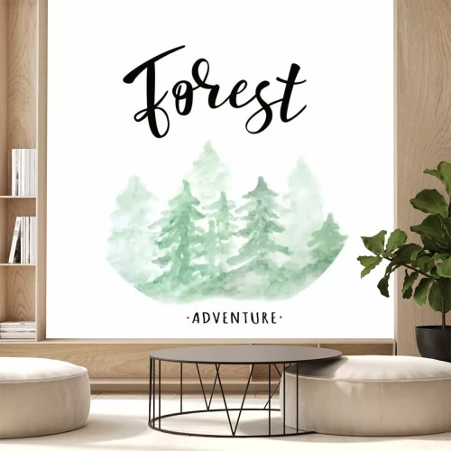 Sticker Vector illustratie van de letters "Forest".