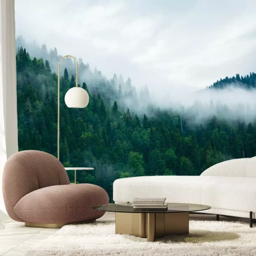 Fotobehang Minimalistisch beeld van een bos