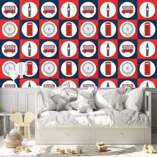 Behang Londen Engeland toruism reizen landmark symbool vectorillustratie