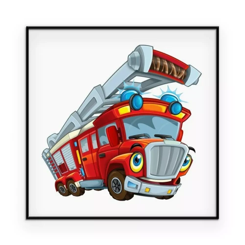Poster Sprookjesachtige brandweerwagen