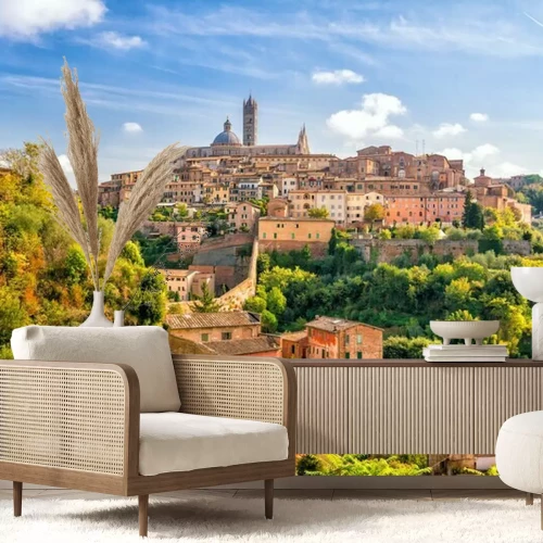 Fotobehang Landschap van Siena in Toscane