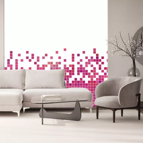 Sticker Roze pixels op een witte achtergrond