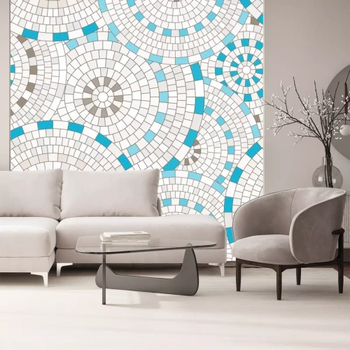 Sticker Abstract naadloos patroon van geometrische vormen. Circulair mozaïek.