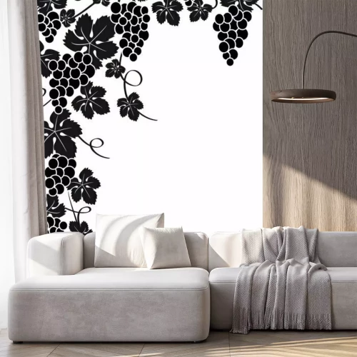 Sticker Silhouet hoek tros druiven