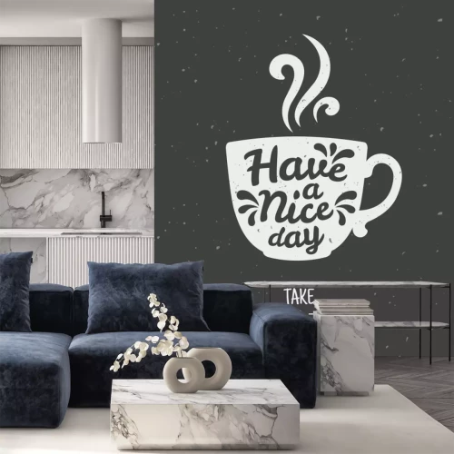 Sticker XXL koffie in een kopje met opschriften