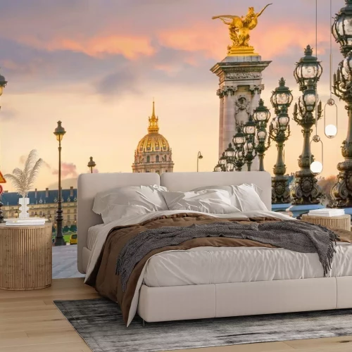 Fotobehang Alexandre III-brug over de Seine in Parijs