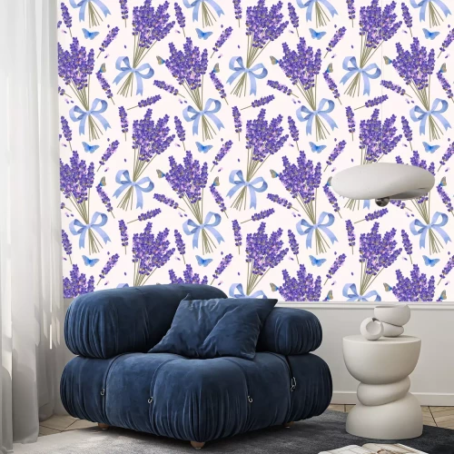 Behang Lavendel bloemen naadloze patroon