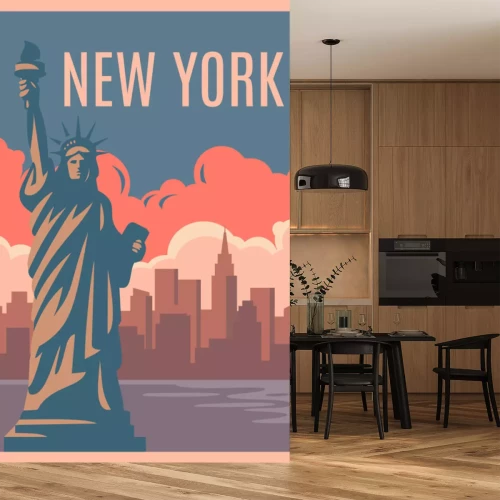 Sticker Vrijheidsbeeld in de VS retro