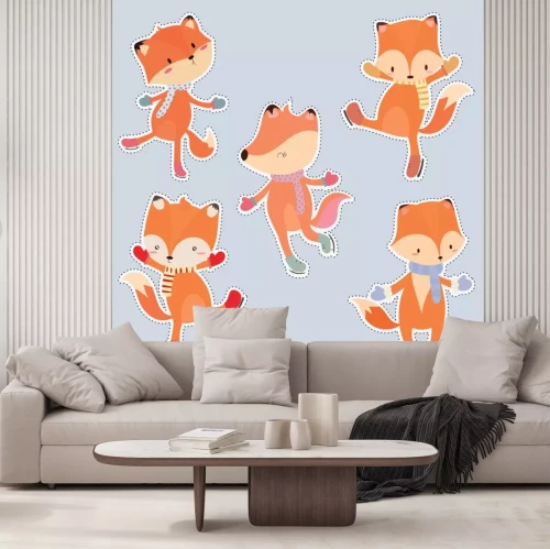 Sticker set van schattige sticker met fox set