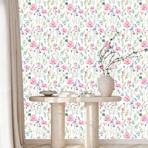 Behang Aquarel bloemen vector patroon