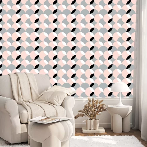 Behang Driekleurige cirkels